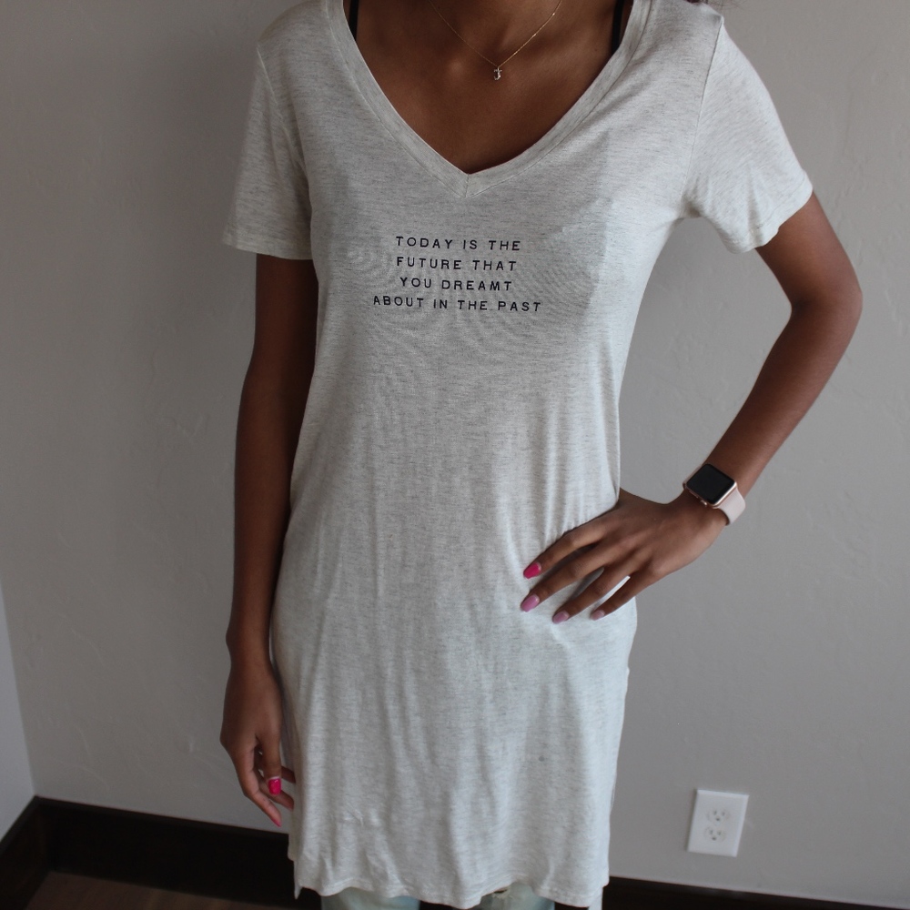 White v-neck top